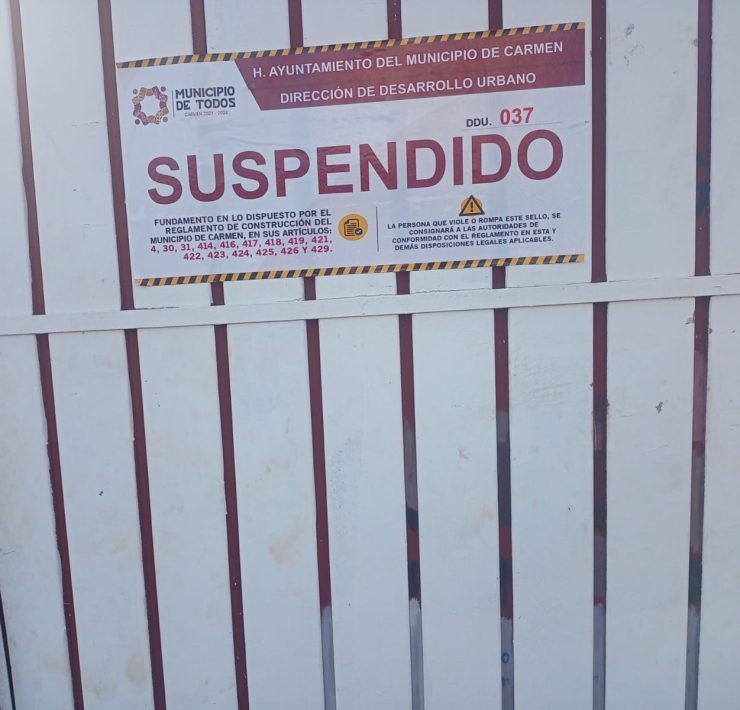 Suspensión de la gasolinera por incumplimiento al proceso de construcción