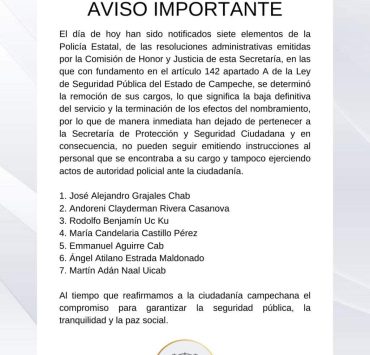 Gobernadora de Campeche manda