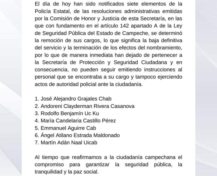 Gobernadora de Campeche manda