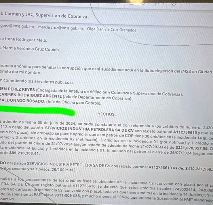 Corrupción en IMSS de Ciudad del Carmen