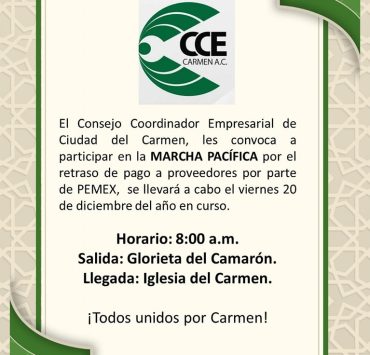 Empresarios carmelitas Marcharán mañana contra Pemex