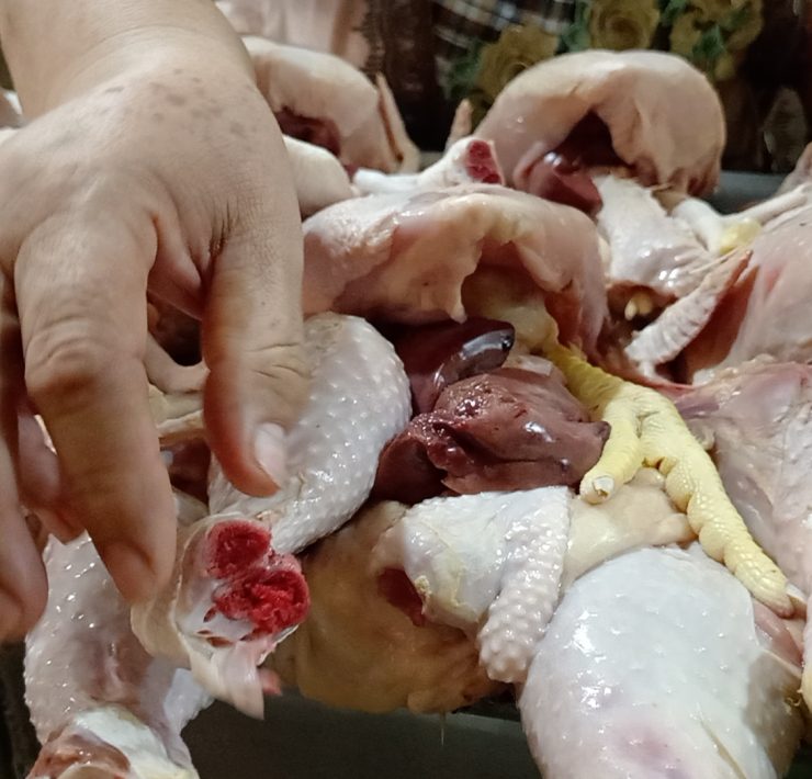 Riesgo para la salud comprar y consumir pollos a comercios ambulantes