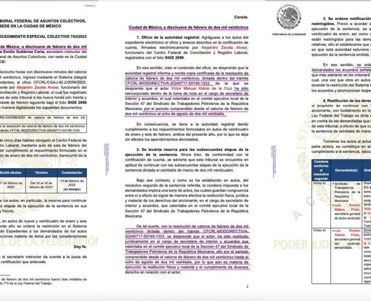 Reinstalan a Kidnie como Secretario de Interior y Acuerdos de la Sección 47