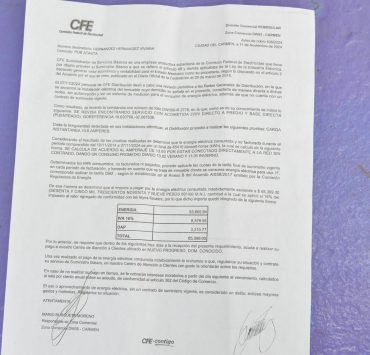 Continúa llegando recibos de luz con excesos de cobro en Atasta