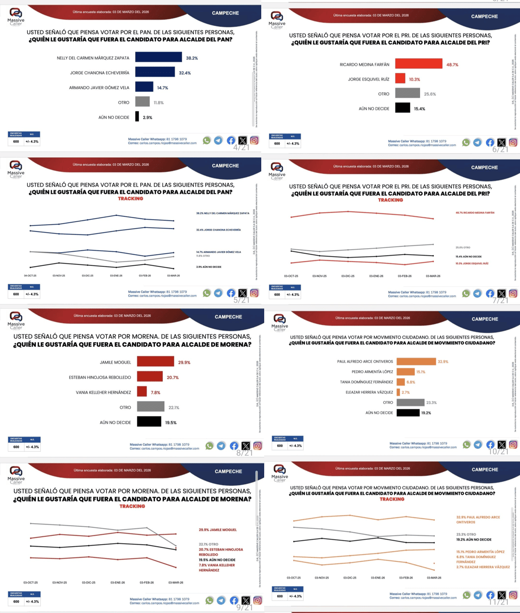 Preferencias internas por partido
