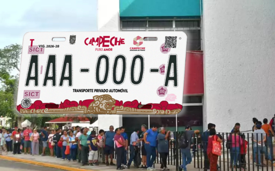 Último día para el canje de placas en Campeche: Largas filas