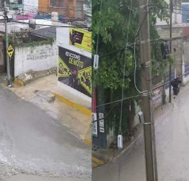 Tormentas inundan calles en Campeche