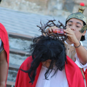 Viacrucis viviente en el Centro Histórico de Campeche