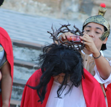 Viacrucis viviente en el Centro Histórico de Campeche
