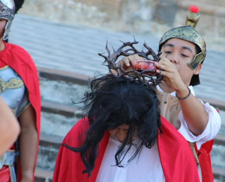 Viacrucis viviente en el Centro Histórico de Campeche