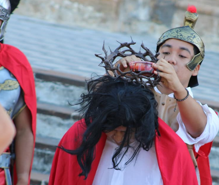 Viacrucis viviente en el Centro Histórico de Campeche