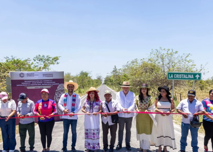 Inauguran la reconstrucción total de la vía Sabancuy-La Cristalina