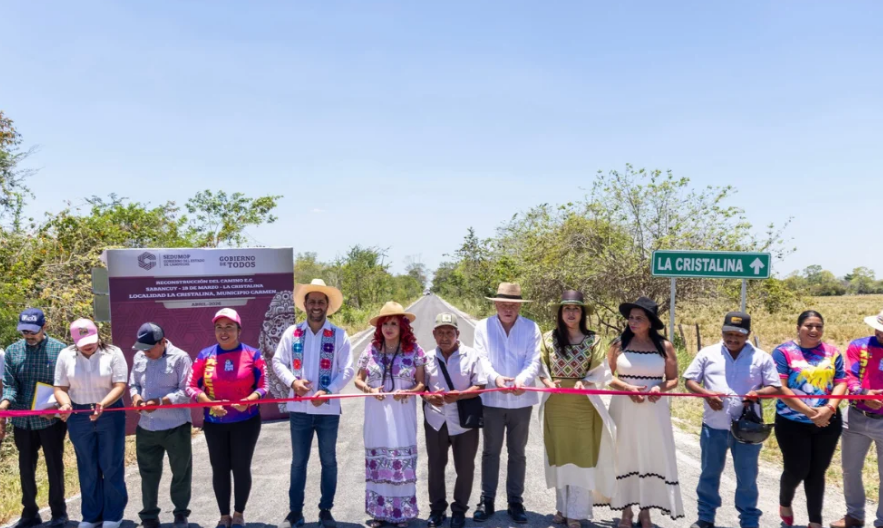 Inauguran la reconstrucción total de la vía Sabancuy-La Cristalina