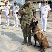 La Armada despide con honores a su elemento cuadrúpedo "Hook"