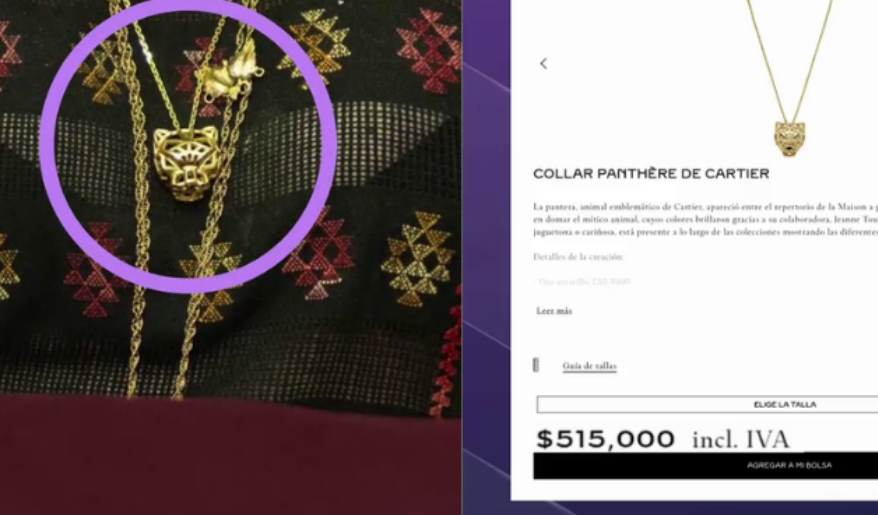 Critican a Sansores por su costoso collar mientras "no tiene para pagar la luz"