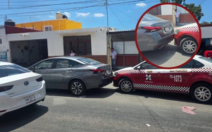 Taxi provoca choque por alcance en avenida Álvaro Obregón, Campeche