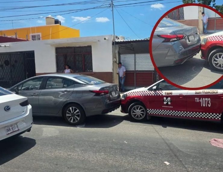 Taxi provoca choque por alcance en avenida Álvaro Obregón, Campeche