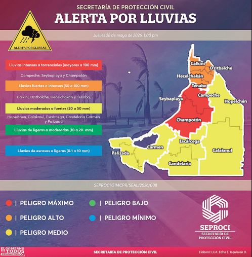 Municipios en alerta máxima y zonas de riesgo