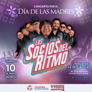 Los Socios del Ritmo encenderán la Celebración del Día de las Madres en Campeche con su música, poniendo a bailar a miles de visitantes en una noche llena de alegría.