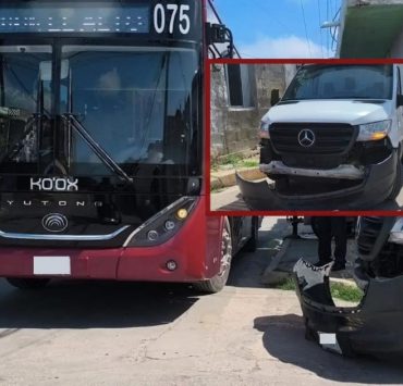 Accidente entre vehículo particular y autobús Ko'ox