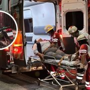 Aparatoso accidente en motocicleta en el barrio de San Francisco, Campeche.
