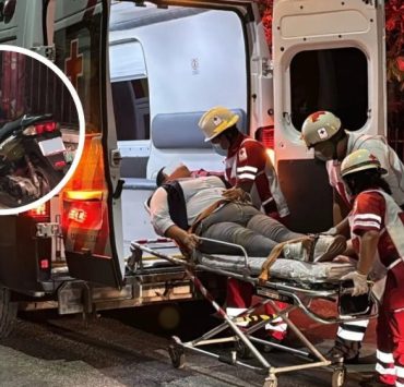 Aparatoso accidente en motocicleta en el barrio de San Francisco, Campeche.