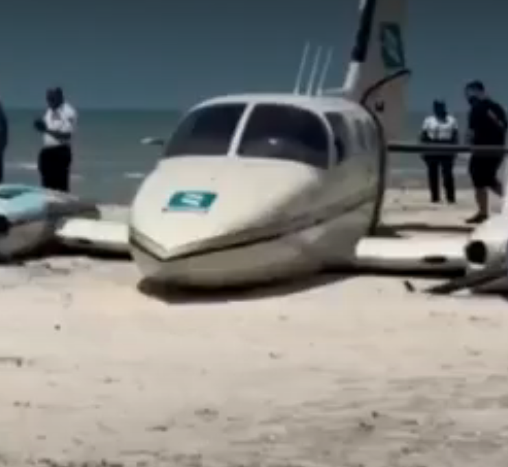 Aterrizaje forzoso de avioneta en Campeche