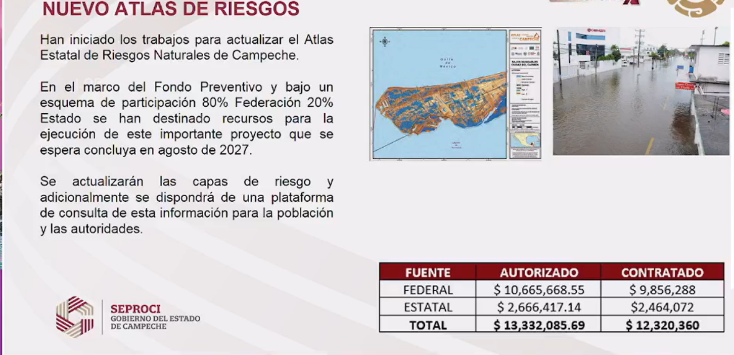 Actualizarán el Atlas Estatal de Riesgos y prevención en Campeche