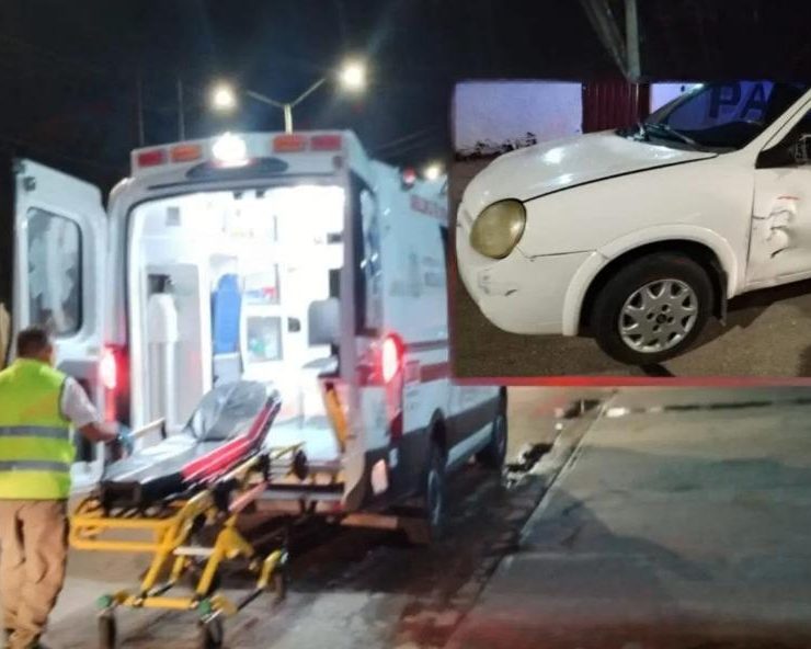 Moto ensamblada impacta automóvil estacionado