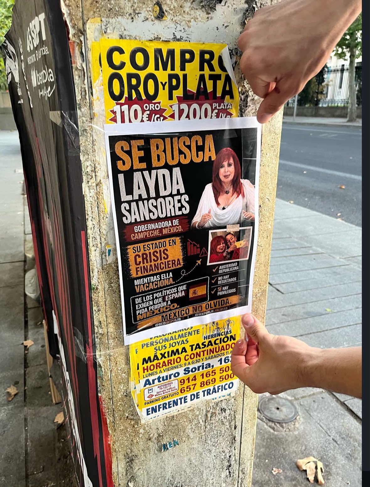 ¿Quién colocó los carteles contra Layda Sansores?