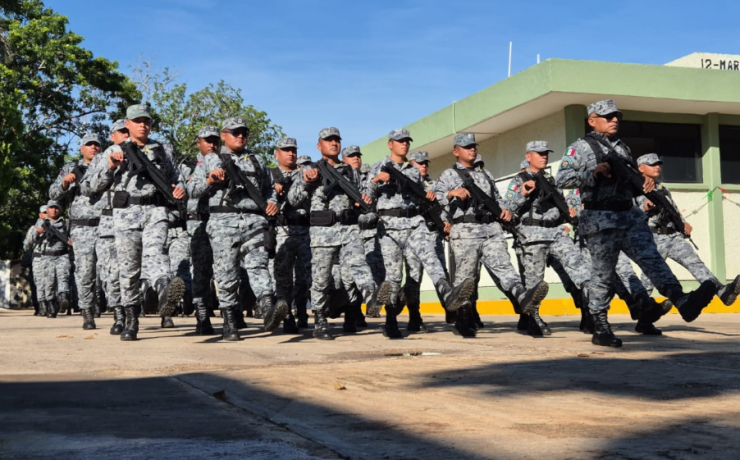 Guardia Nacional se prepara para el desfile de Campeche