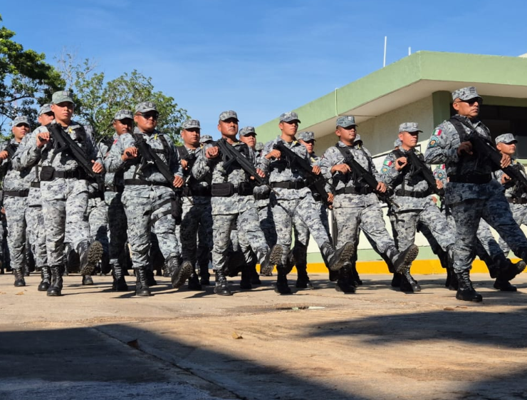 Guardia Nacional se prepara para el desfile de Campeche