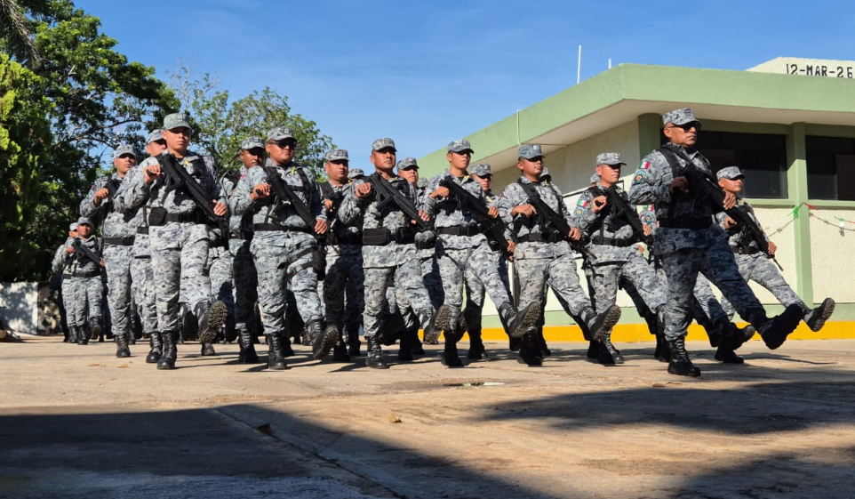 Guardia Nacional se prepara para el desfile de Campeche