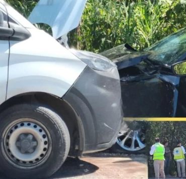 Fuerte choque frontal en la carretera antigua a Mérida