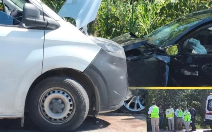 Fuerte choque frontal en la carretera antigua a Mérida
