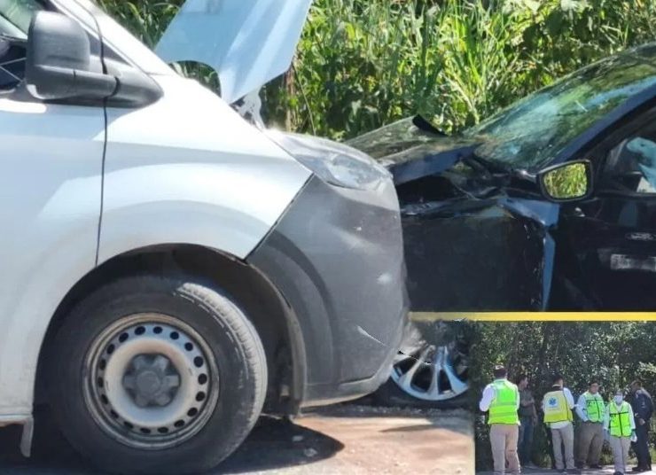 Fuerte choque frontal en la carretera antigua a Mérida