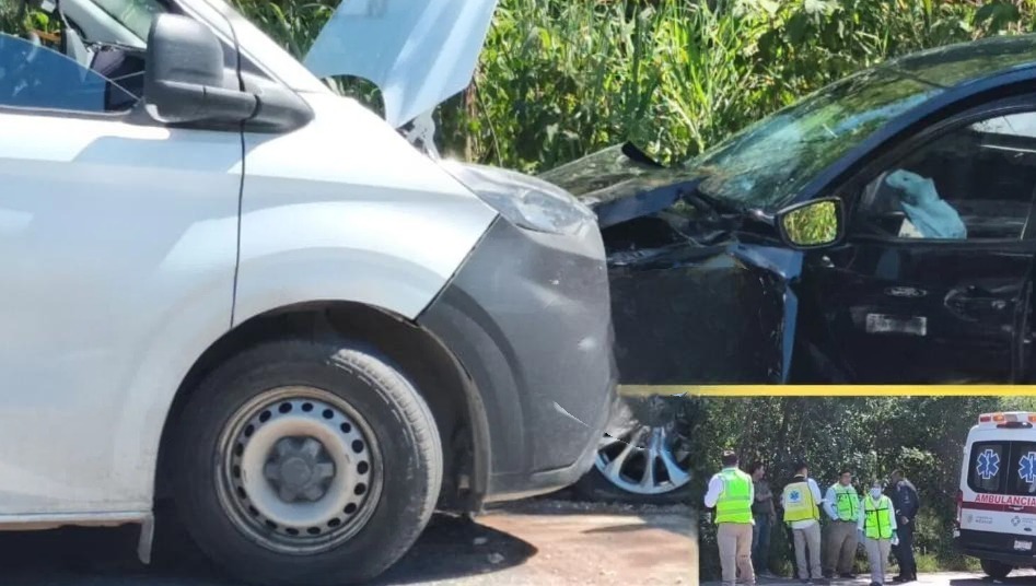 Fuerte choque frontal en la carretera antigua a Mérida