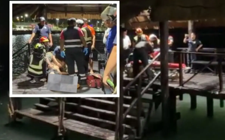 Hombre es rescatado del agua en Ciudad del Carmen