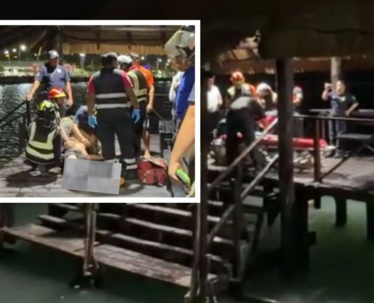 Hombre es rescatado del agua en Ciudad del Carmen