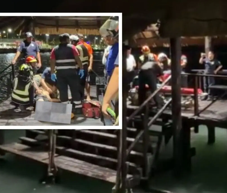 Hombre es rescatado del agua en Ciudad del Carmen