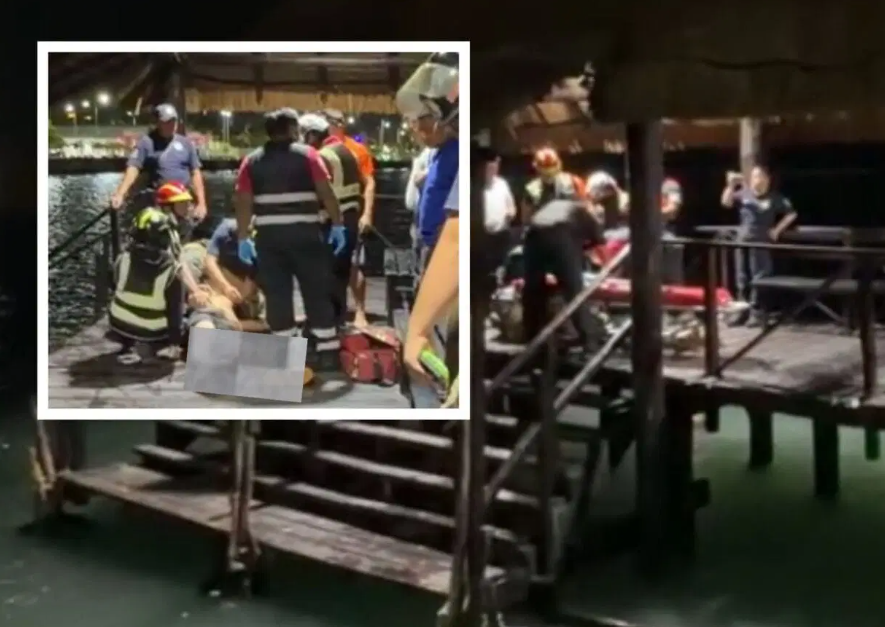 Hombre es rescatado del agua en Ciudad del Carmen